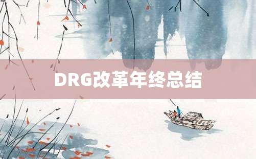 DRG改革年终总结