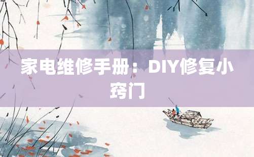 家电维修手册：DIY修复小窍门