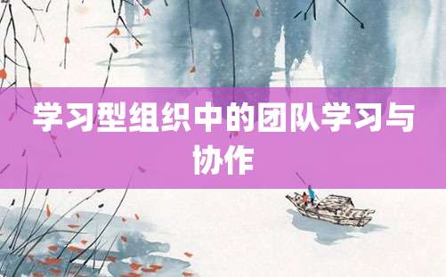 学习型组织中的团队学习与协作