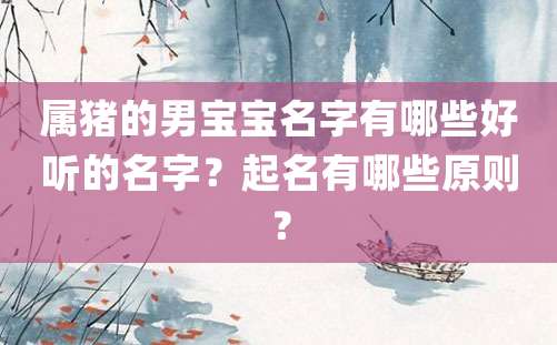 属猪的男宝宝名字有哪些好听的名字？起名有哪些原则？